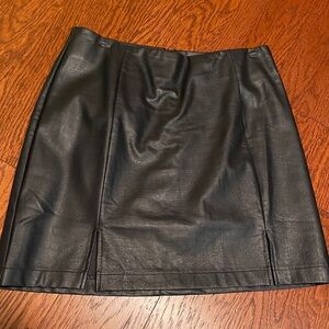 High waist leather skirt